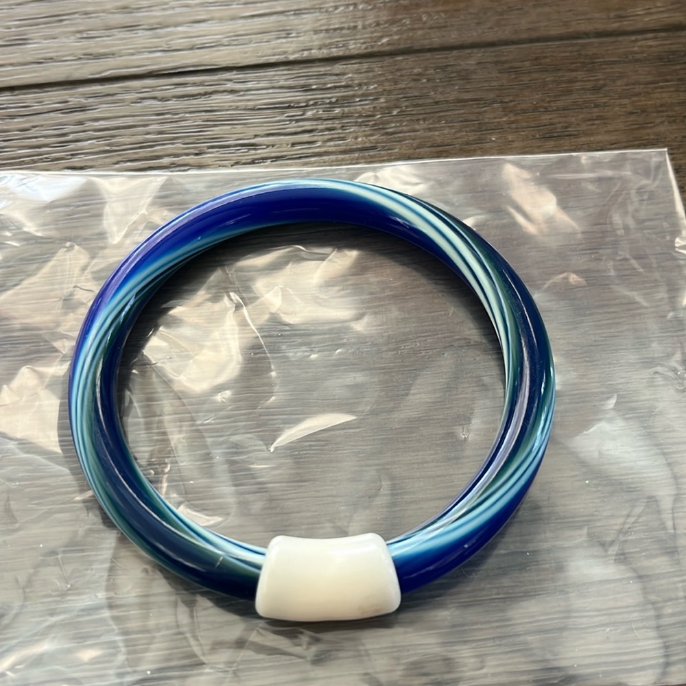 Vintage Lea Stein Blue Bangle Bracelet